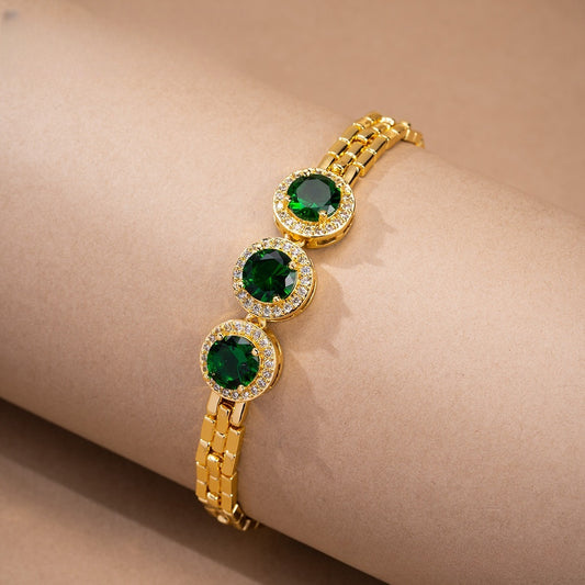 Round Halo Tennis Bracelet for Women