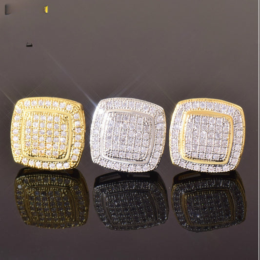 Iced Out Square Stud Earrings