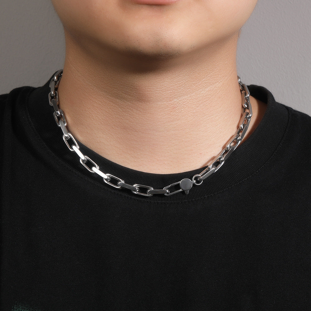 Minimalist Stainless Steel Geometric Chain Necklace for Women and Teen Girls product image