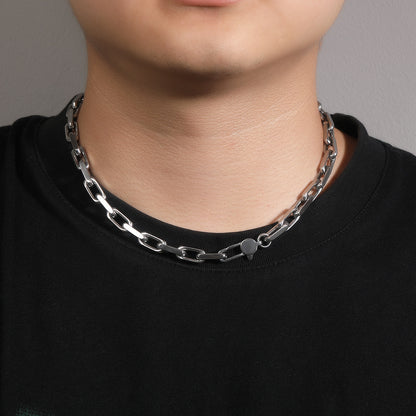 Minimalist Stainless Steel Geometric Chain Necklace for Women and Teen Girls
