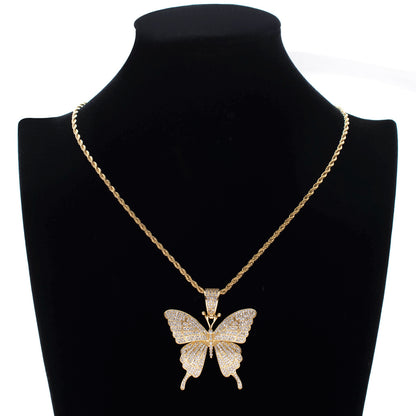 Hip Hop Cross Cubic Zirconia Pendant Necklace for Men and Women