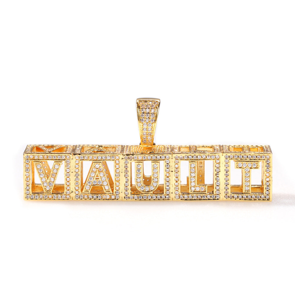 Custom 2-6 Letter Cubic Zirconia Initial Pendant Necklace for Women in Gold or Silver Tone
