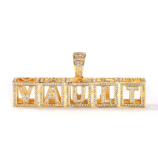 Custom 2-6 Letter Cubic Zirconia Initial Pendant Necklace for Women in Gold or Silver Tone