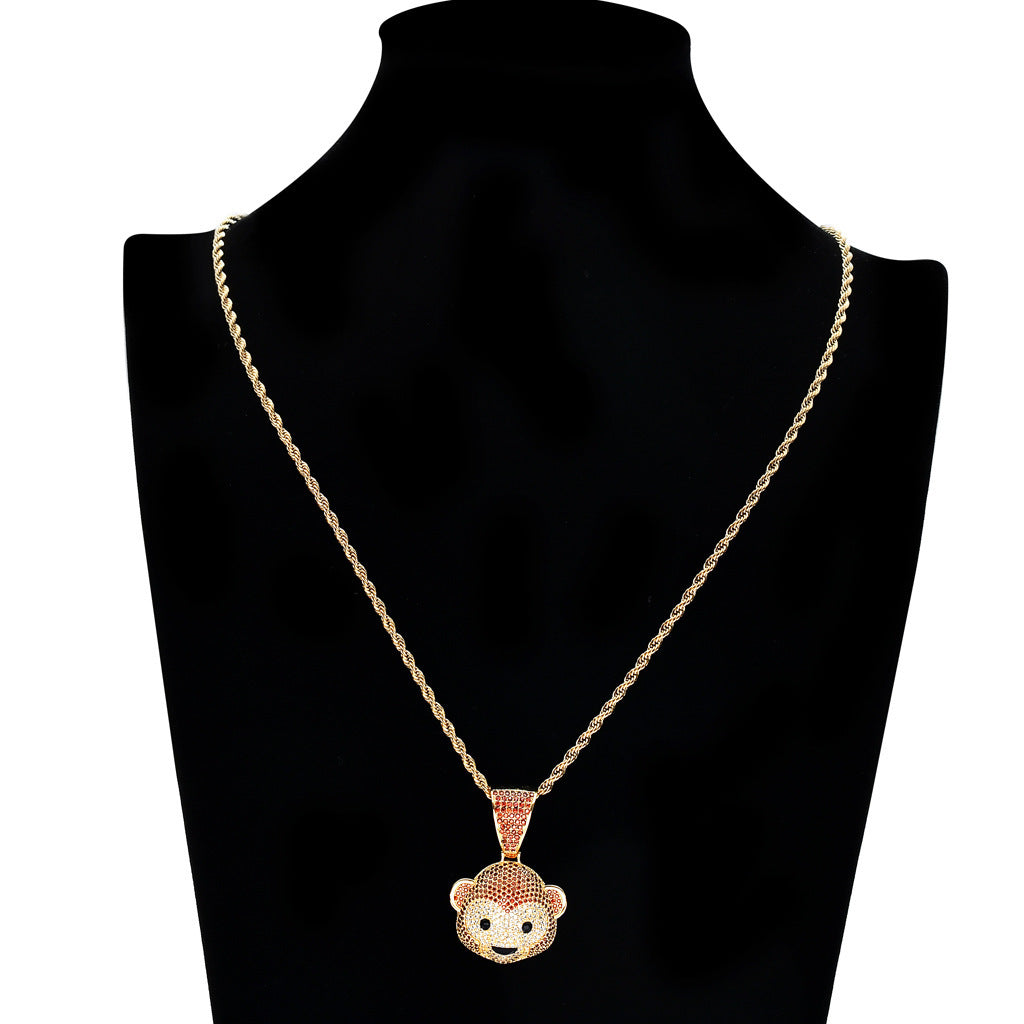 Hip Hop Fashion Cubic Zirconia Pendant Necklace for Men and Women