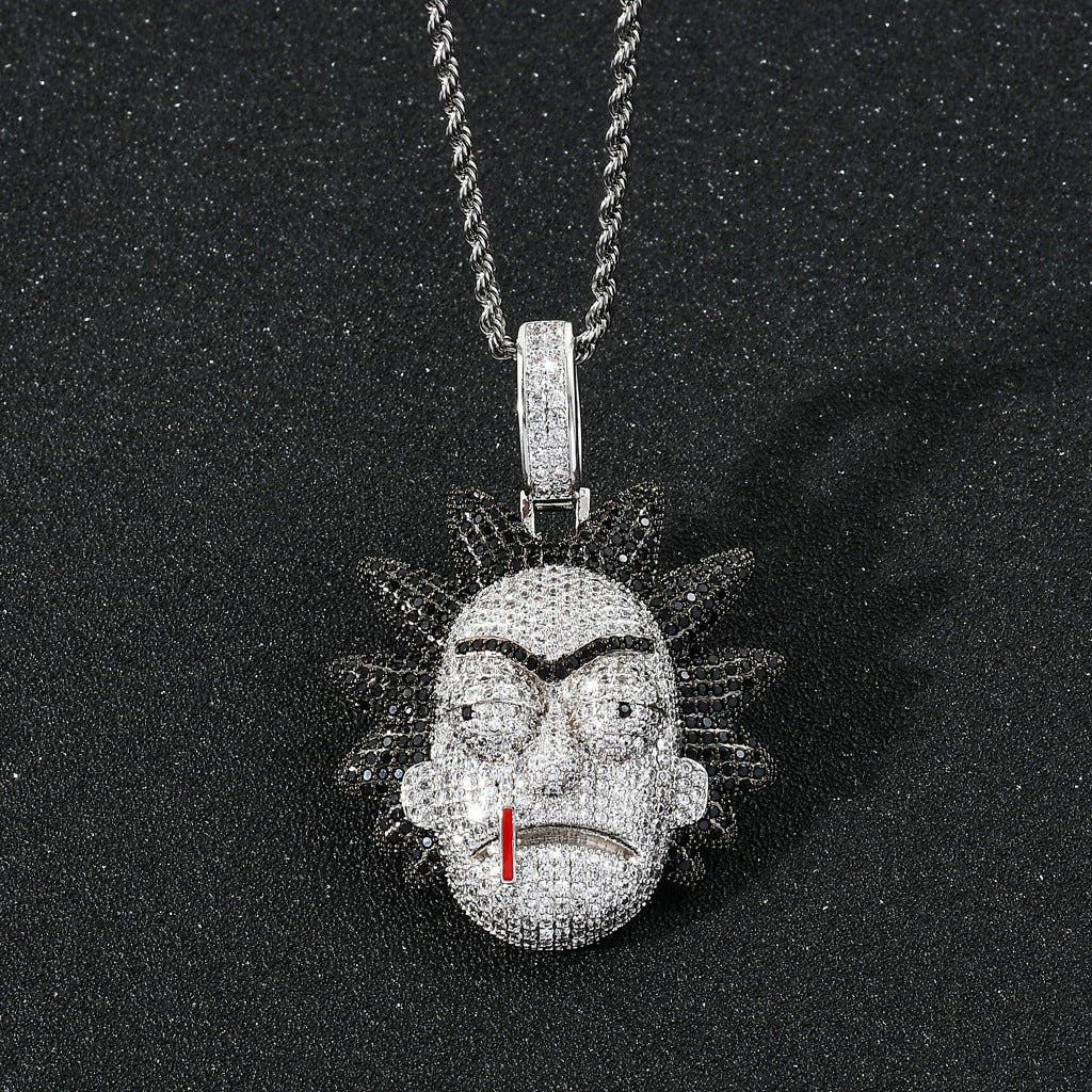 Hip Hop Fashion Cubic Zirconia Pendant Necklace for Men and Women
