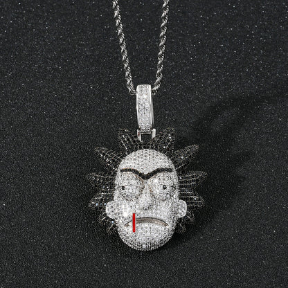 Hip Hop Fashion Cubic Zirconia Pendant Necklace for Men and Women
