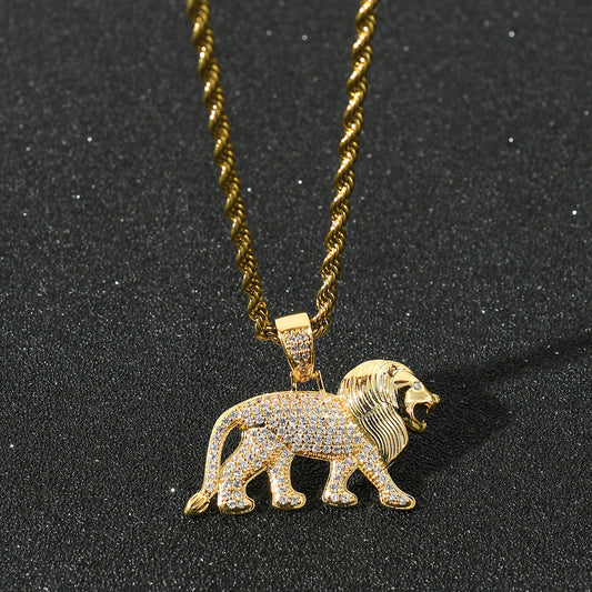 Hip Hop Fang Copper Pendant Necklace for Men and Women