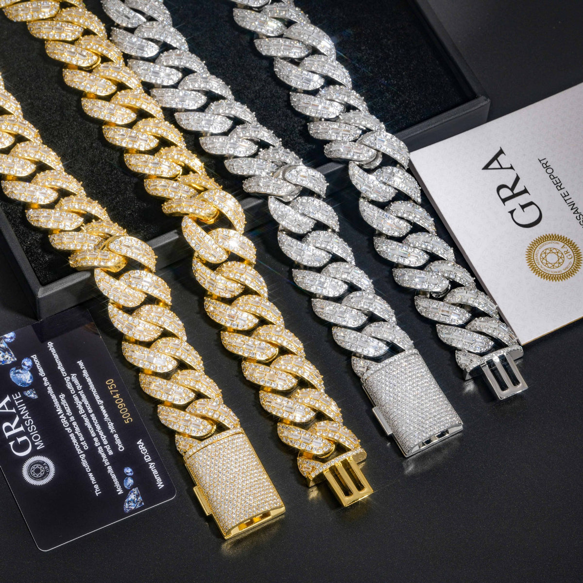25mm Iced Cuban Link Chain Bracelet & Necklace, Moissanite Hip Hop Statement Jewelry product image