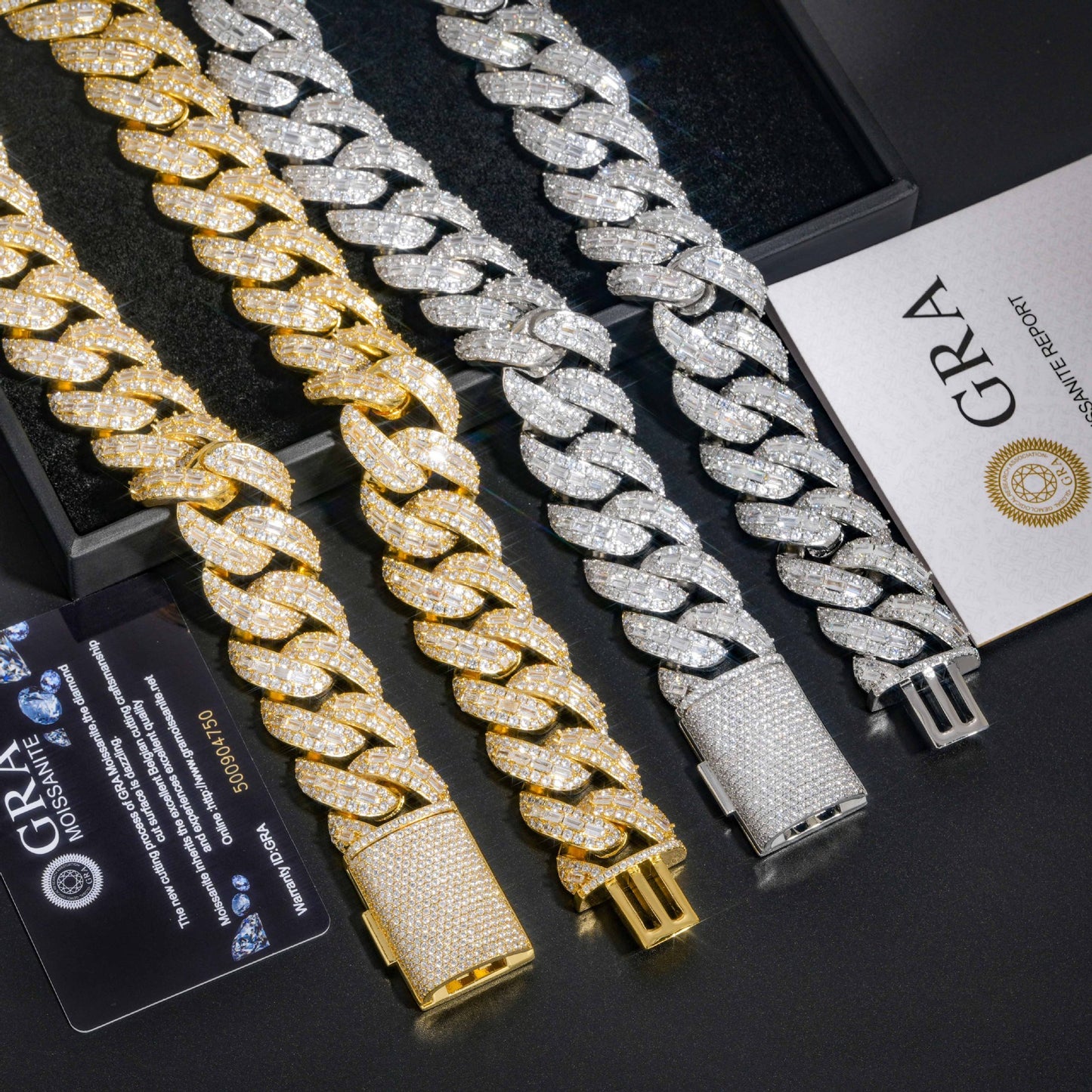 25mm Iced Cuban Link Chain Bracelet & Necklace, Moissanite Hip Hop Statement Jewelry