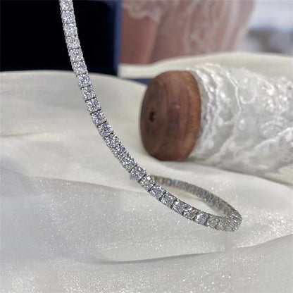 VVS1 Moissanite Tennis Bracelet for Women, Four-Prong Full Stone Bracelet