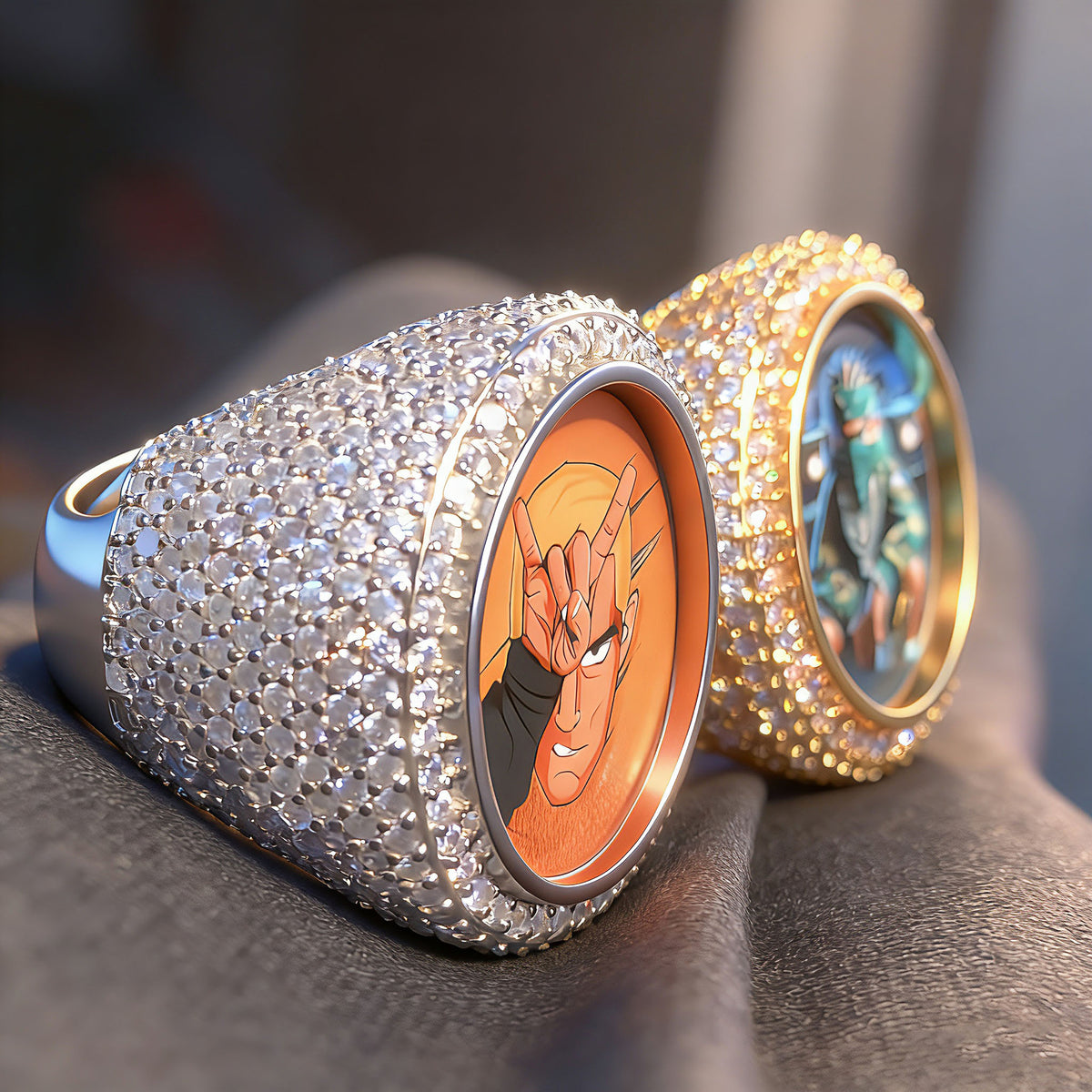 Iced Out Oval Portrait Ring for Men product image
