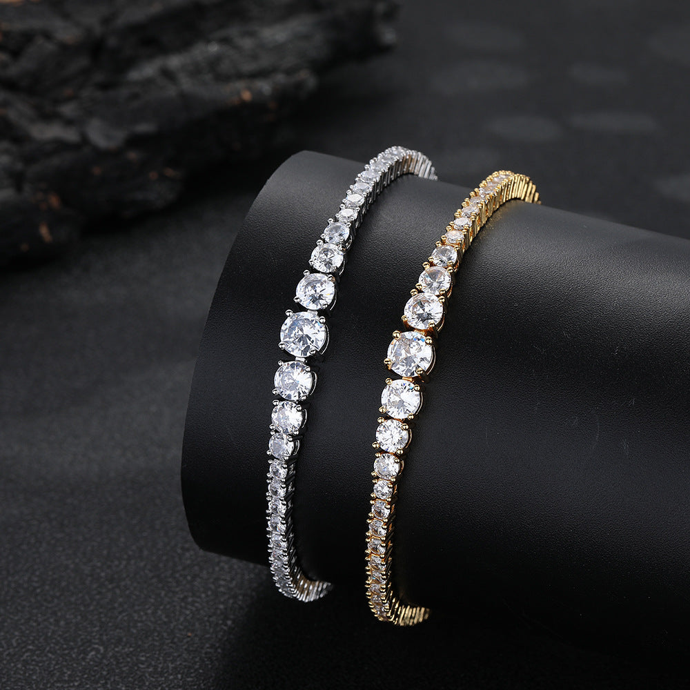 Iced Out Tennis Chain Necklace & Bracelet, Sparkling Stone Statement Chain, Unisex product image