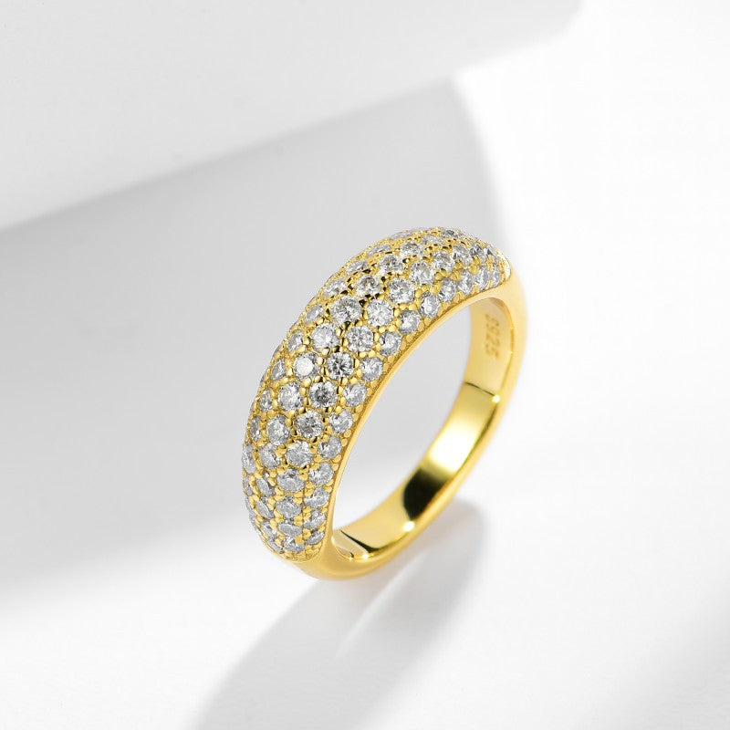 Moissanite Pavé Band Ring for Women, 18K Gold Plated Full Sparkle Ring product image