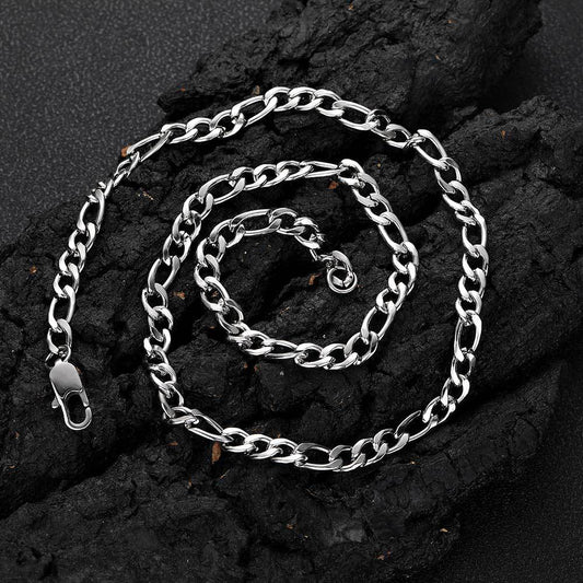 3-6 mm Polished Figaro Link Stainless steel Necklace - CHA145 alternate product image