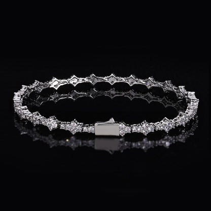 6.5 mm Star-Cluster CZ Tennis Copper Bracelet - CHA258
