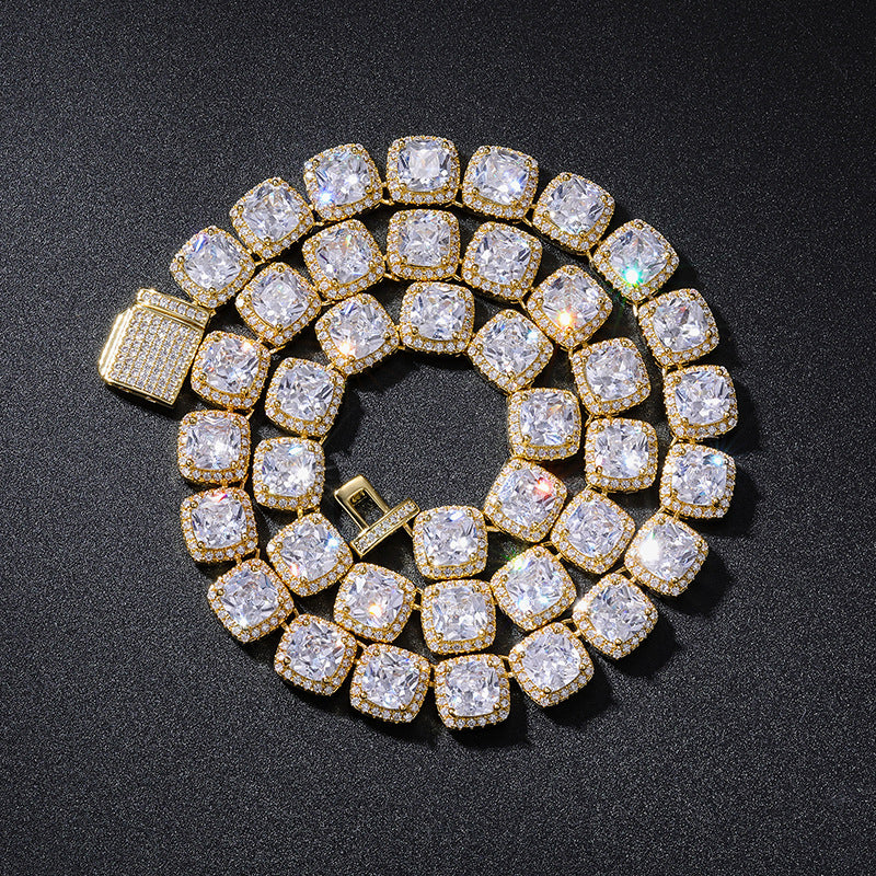 Iced Out Princess Cut Cubic Zirconia Tennis Chain Necklace for Men & Women product image