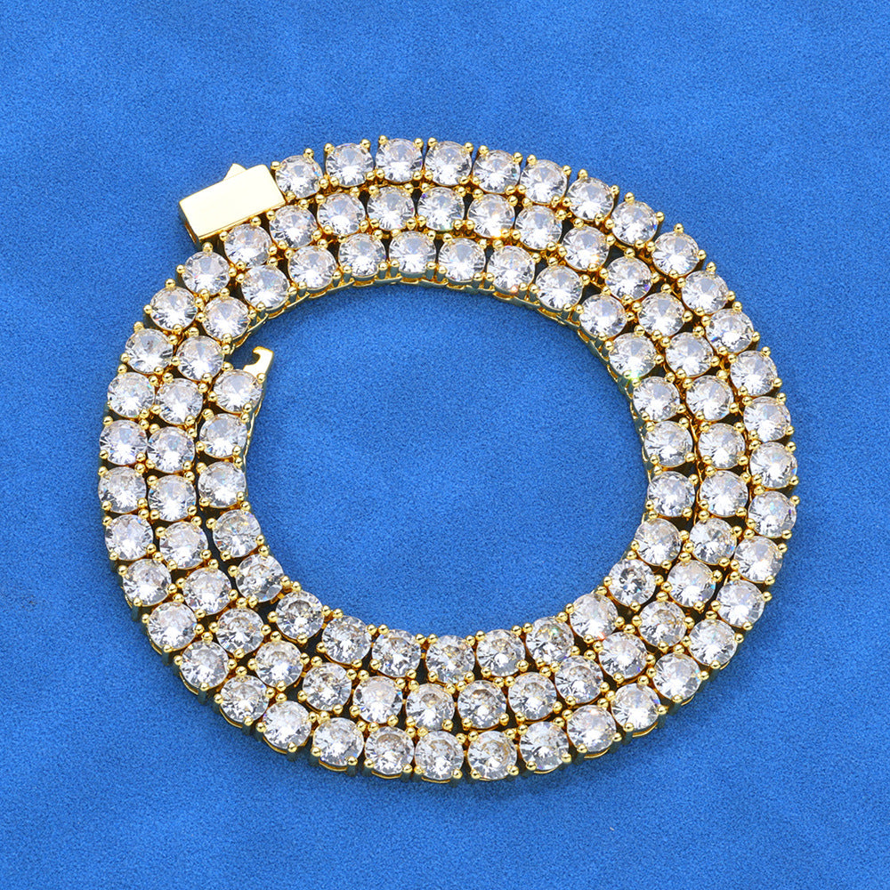 3-6 mm Round CZ Tennis Hip Hop Necklace with Copper Base - CHA005 product image