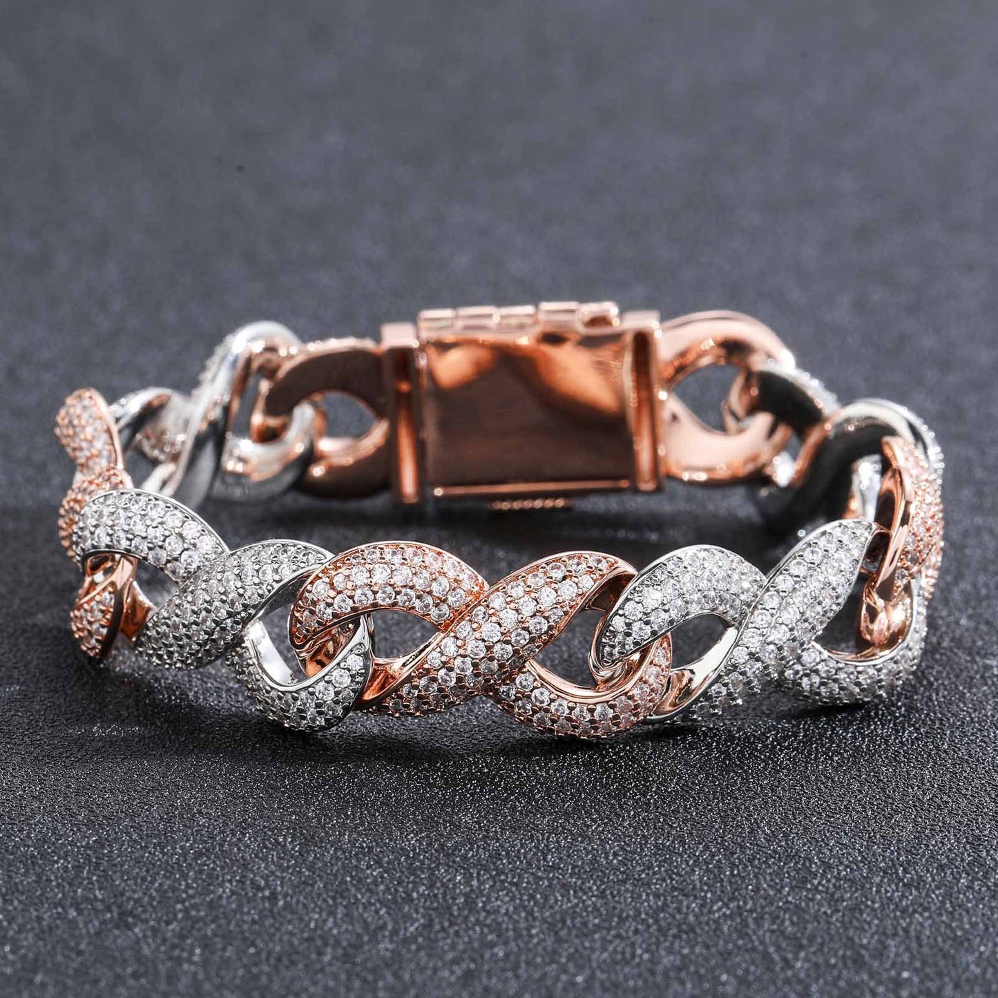 Hip Hop Cuban Link Cubic Zirconia Bracelet for Men