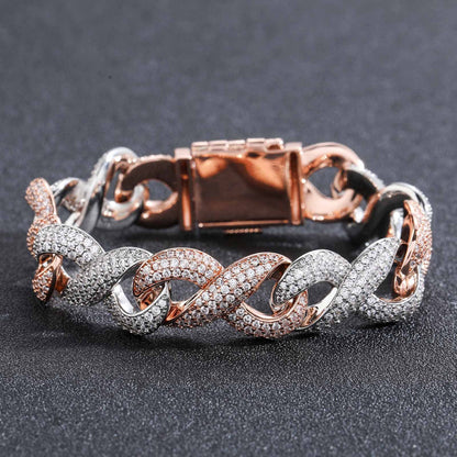 Hip Hop Cuban Link Cubic Zirconia Bracelet for Men