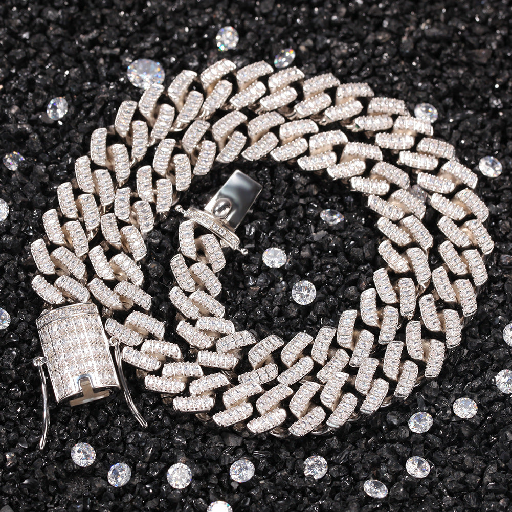 Iced Cuban Link Necklace with Cubic Zirconia Pendant Chain for Women & Men, Gold Plated or Silver Plated Statement Jewelry
