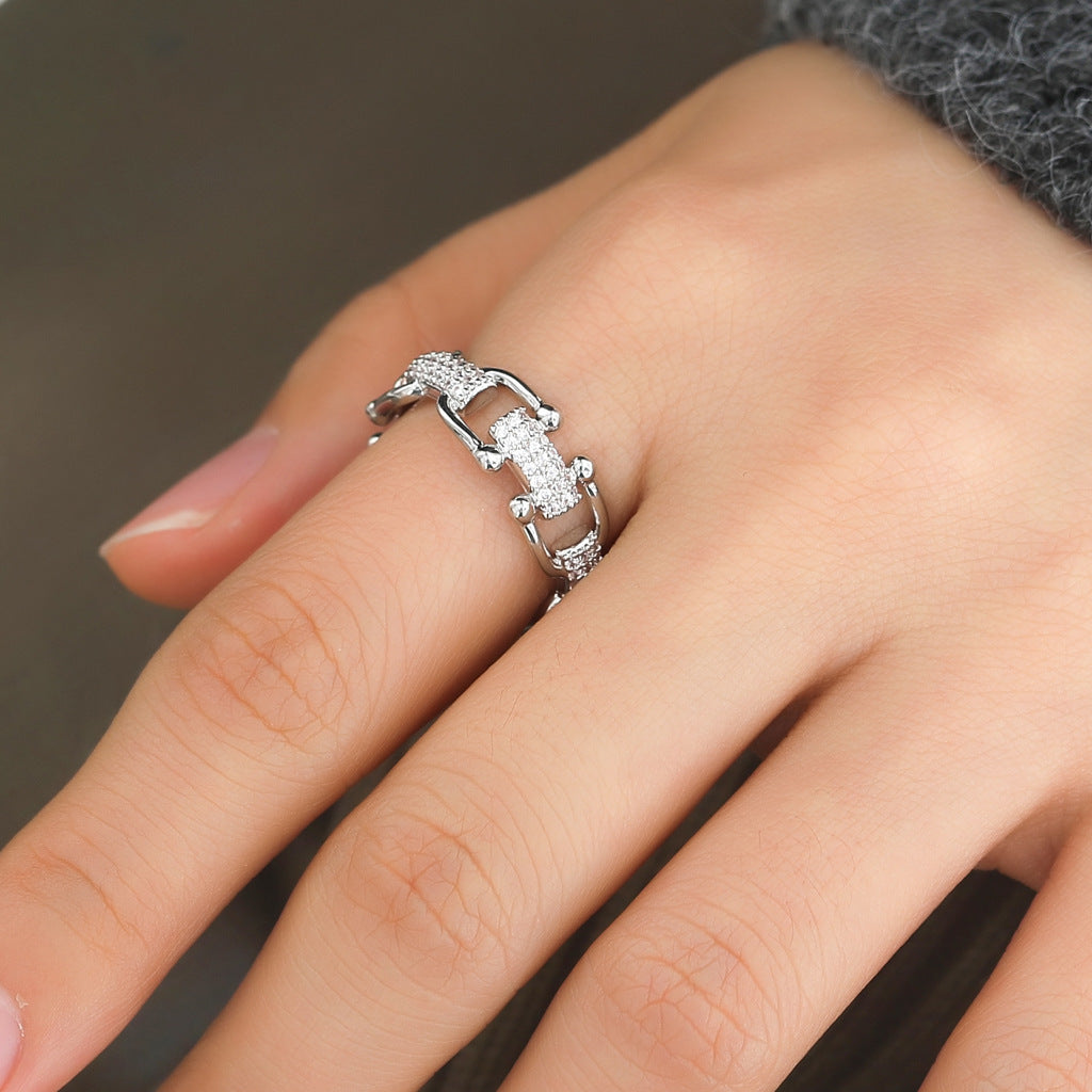 Light Luxury Fashion Cubic Zirconia Ring for Men
