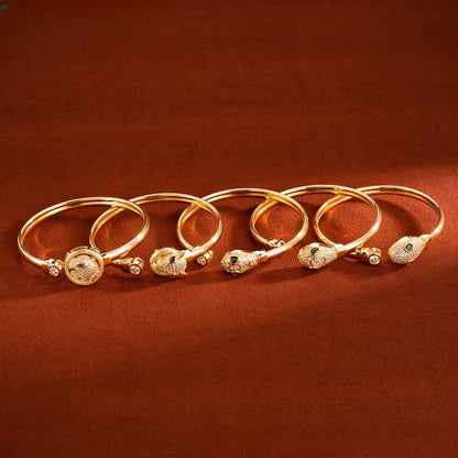 Elegant Leopard Head Cuff Bracelet for Women Luxe Statement Jewelry