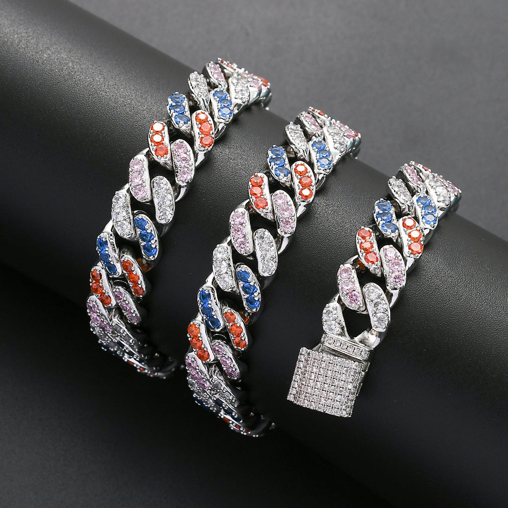 Hip Hop Cuban Link Cubic Zirconia Bracelet for Men