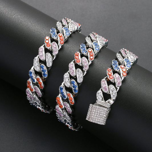 Hip Hop Cuban Link Cubic Zirconia Bracelet for Men