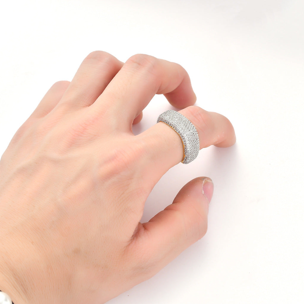 Light Luxury Minimalist Square Cubic Zirconia Ring for Men