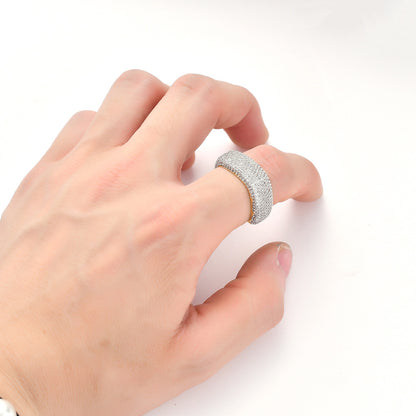 Light Luxury Minimalist Square Cubic Zirconia Ring for Men