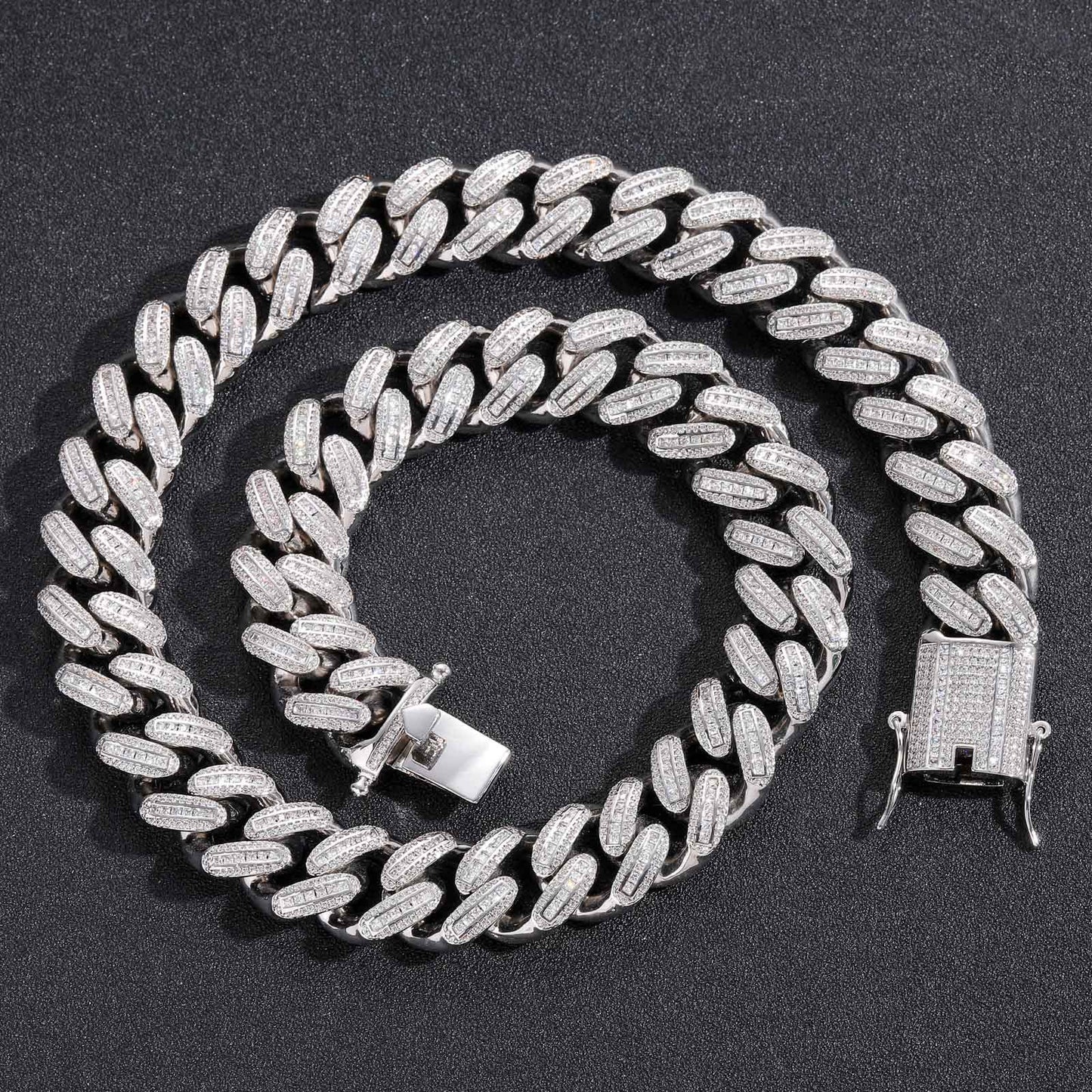 Hip Hop Light Luxury Iced Link Cubic Zirconia Necklace for Men