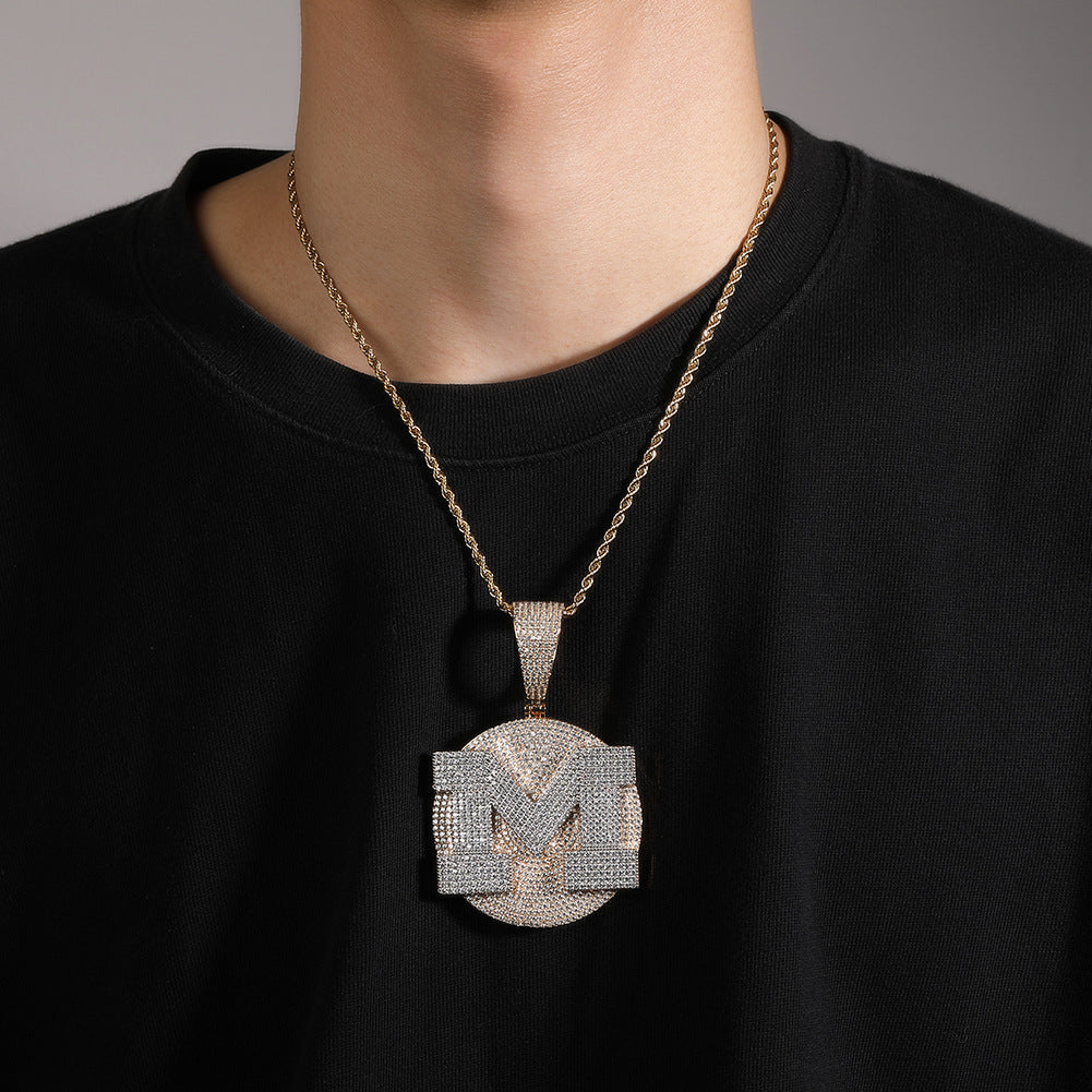 53mm Iced Out Initial Letter Pendant Necklace product image
