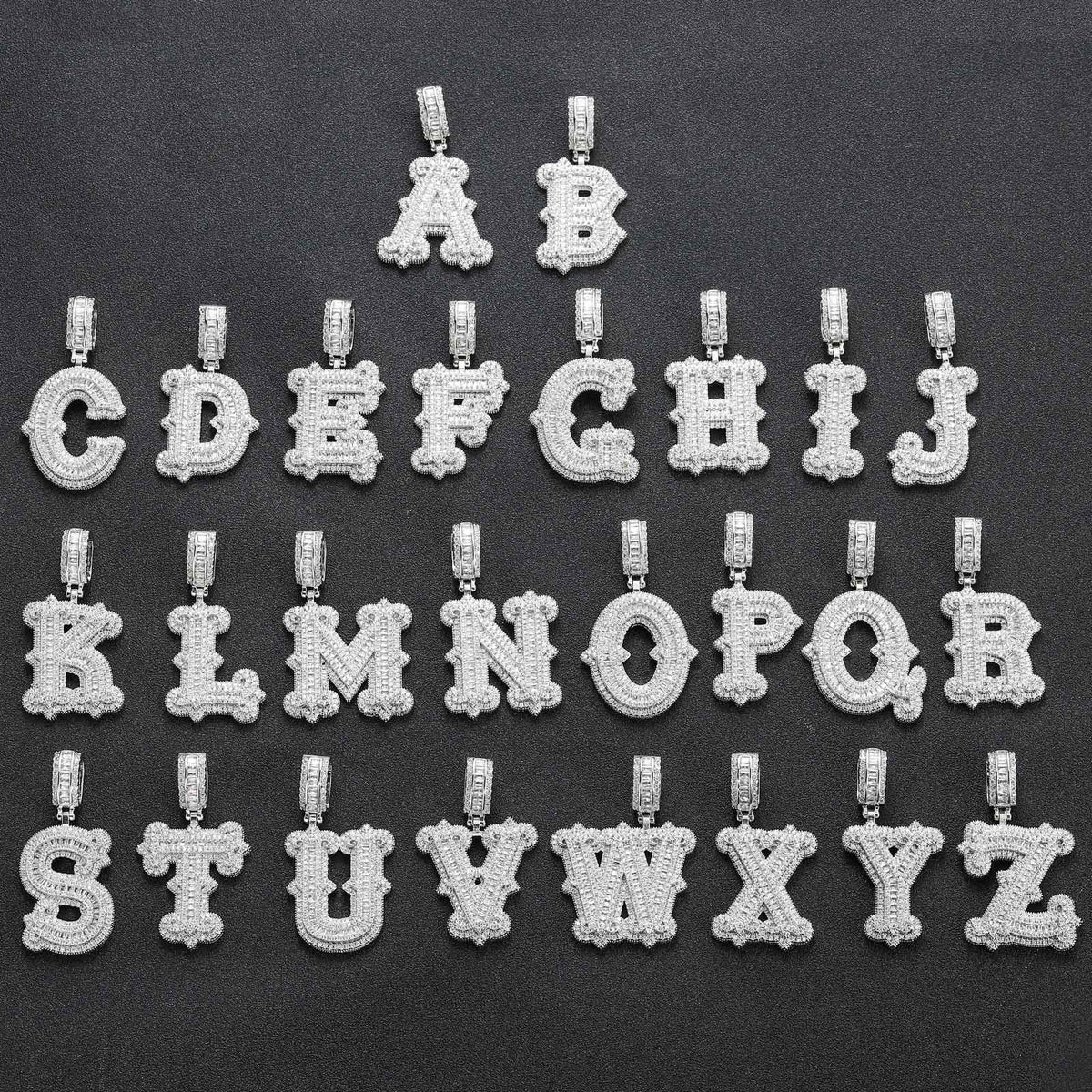 Hip Hop Letter Iced Link Spike Cubic Zirconia Pendant Necklace for Men and Women product image