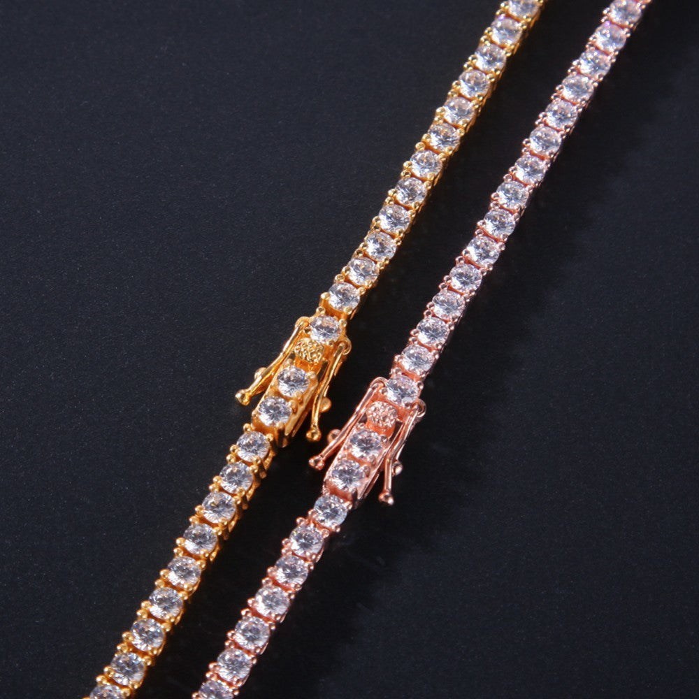 925 Sterling Silver Iced Out Tennis Chain Necklace for Women & Men, Gold Plated/Silver Plated Cubic Zirconia Statement Pendant Chain product image