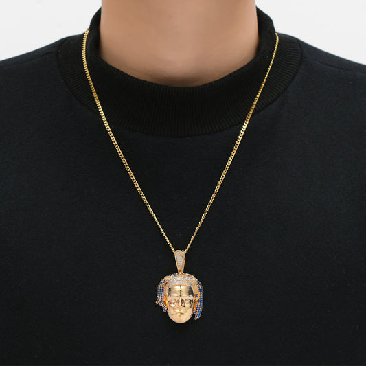 Hip Hop Vintage Skull Copper Pendant Necklace for Men and Women