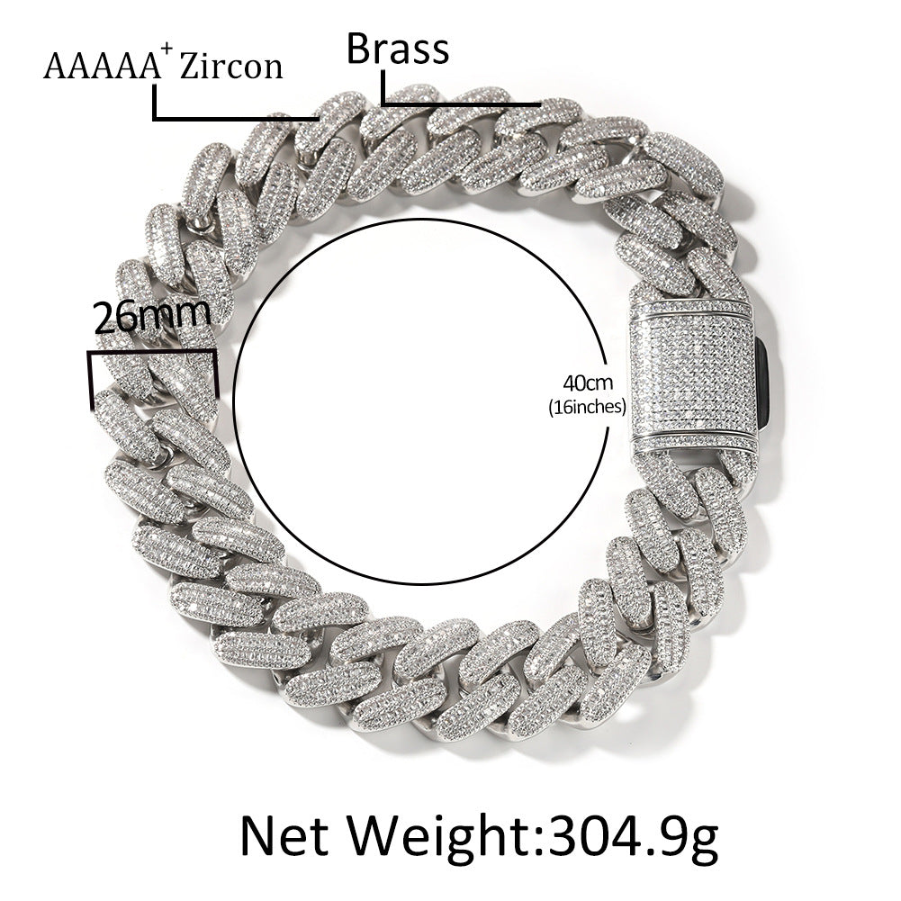 Iced Oval Link Chain Necklace with Cubic Zirconia for Women & Men – Statement Hip Hop Pendant Necklace in Gold or Silver product image
