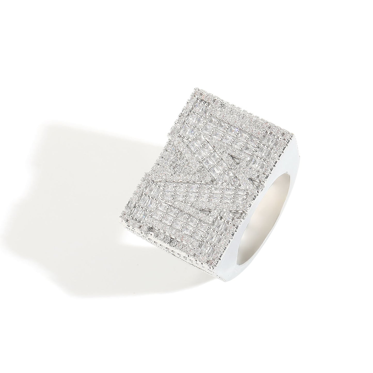Hip Hop Cuban Link Cubic Zirconia Ring for Men