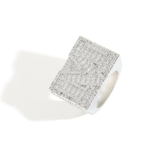 Hip Hop Cuban Link Cubic Zirconia Ring for Men