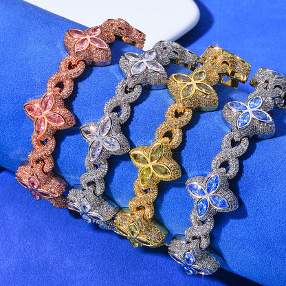 Clover and Infinity CZ Link Copper Necklace or Bracelet - CHA295