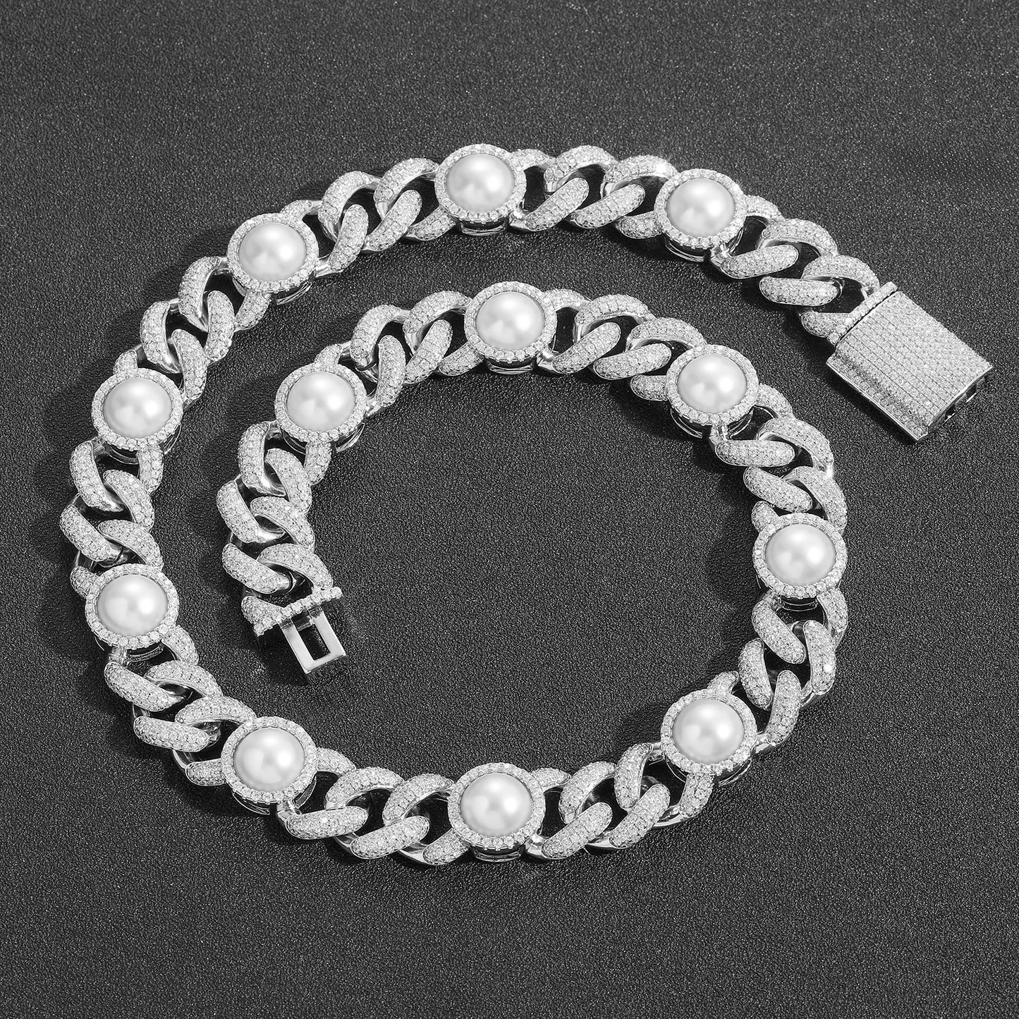 Hip Hop Cuban Link Cubic Zirconia Necklace for Men