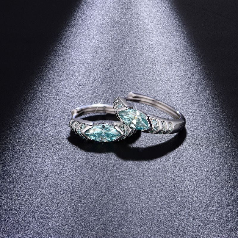 Blue Green Marquise Hoop Earrings, Eye of Horus Inspired Huggie Earrings, S925 Silver 18k Gold Plated Unisex Jewelry product image