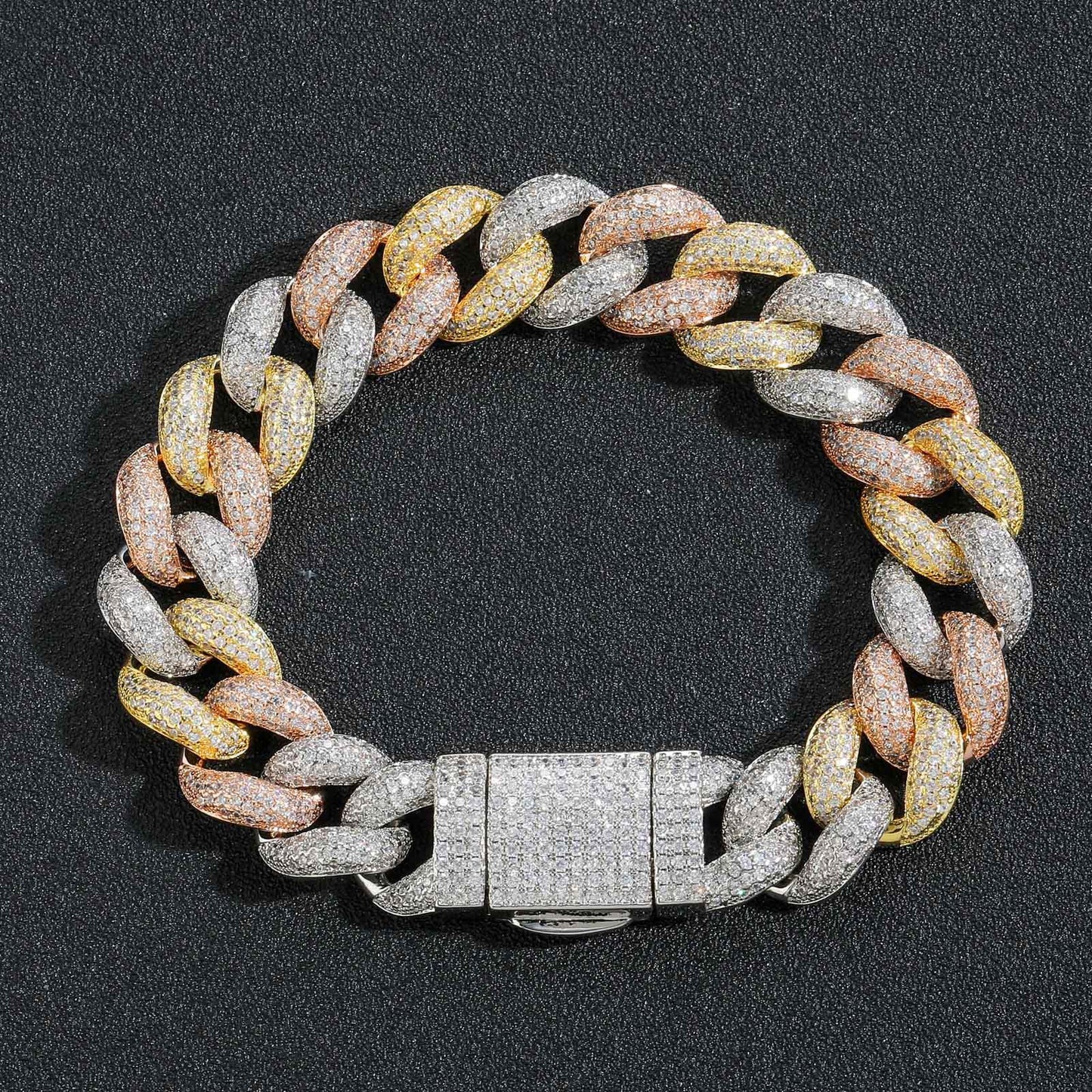 Hip Hop Cuban Link Cubic Zirconia Bracelet for Men and Women