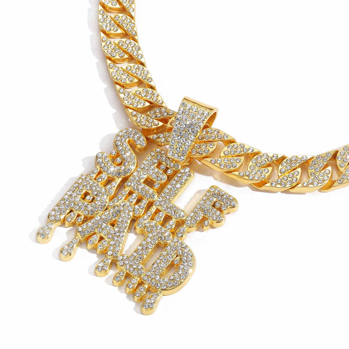 Hip Hop Letter Cubic Zirconia Pendant Necklace for Men and Women product image