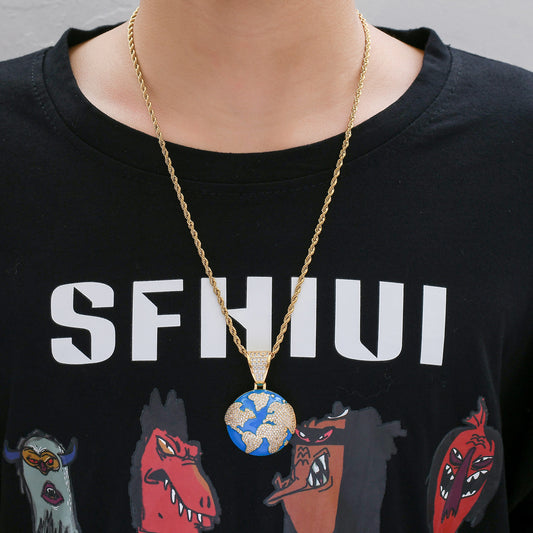 Hip Hop Fashion Cubic Zirconia Pendant Necklace for Men and Women