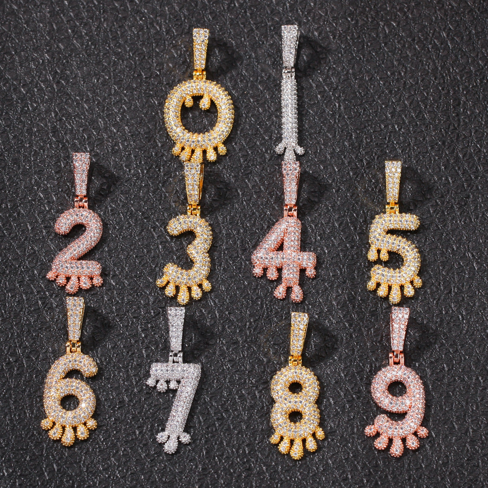 Personalized Bubble Letter Pendant Necklace for Women – Iced Initial Charm Chain in Gold, Silver & Rose Gold