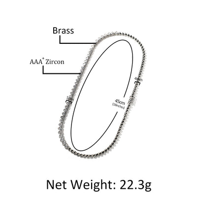 Heart Chain Necklace for Women with sparkling stones, Gold Plated or Silver Plated Statement Pendant Necklace, 16 Inch / 18 Inch