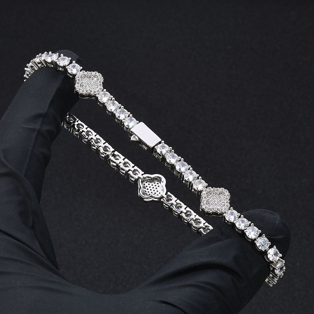 Clover CZ Tennis Copper Bracelet in Selectable Colors and Sizes - CHA306 product image