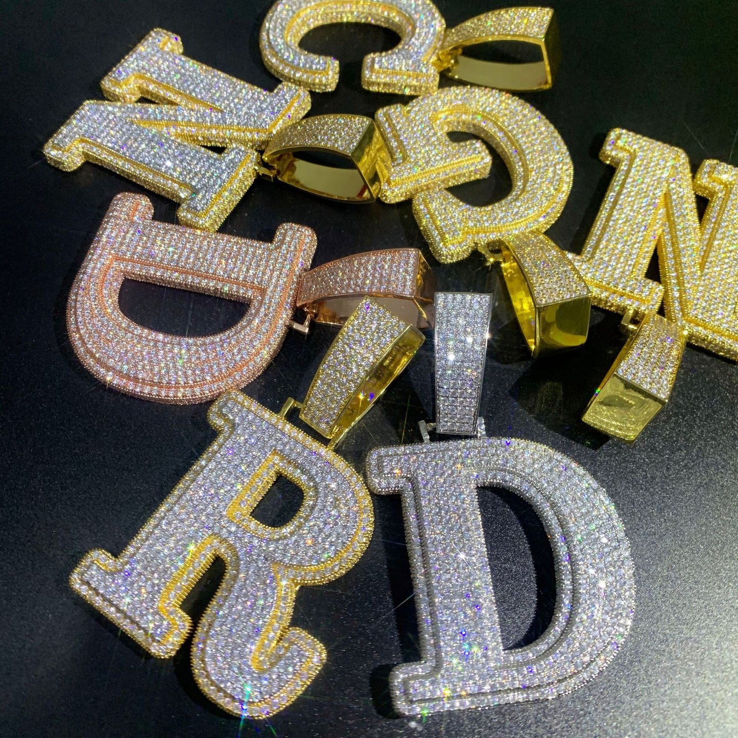 Iced Out Copper Letter Pendant Necklace product image