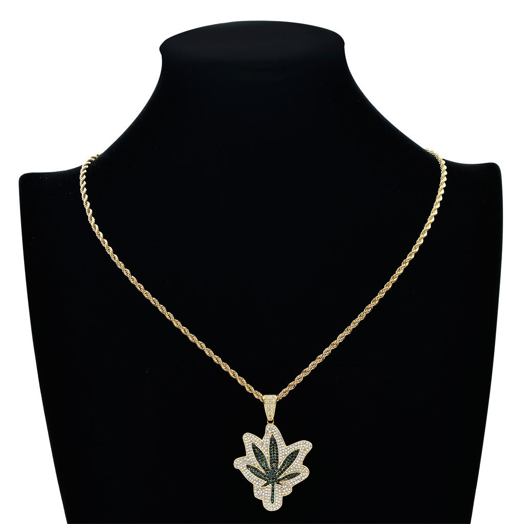 Hip Hop Round Cubic Zirconia Pendant Necklace for Men and Women