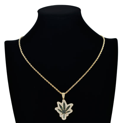 Hip Hop Round Cubic Zirconia Pendant Necklace for Men and Women